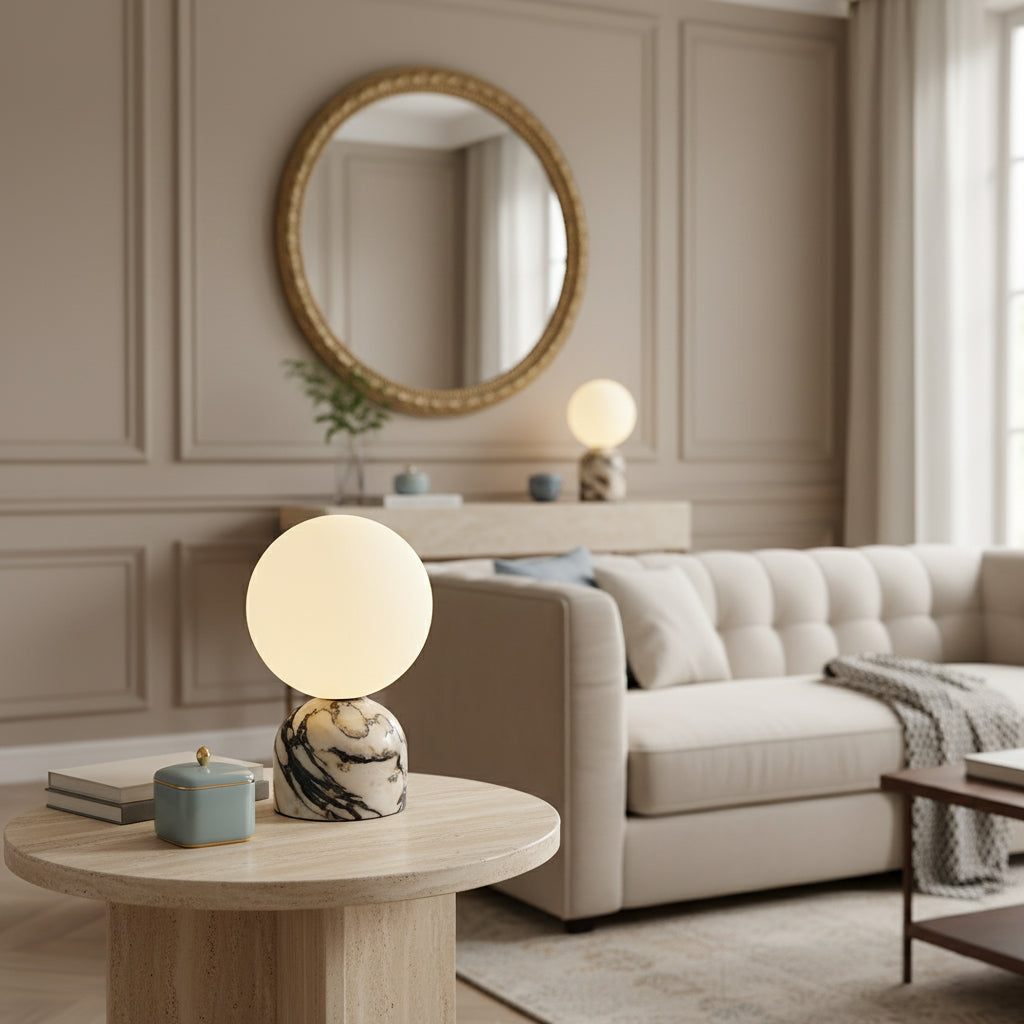 Aalia Mid-Century Marble Table Lamp — AL-ST0022 — product view 1