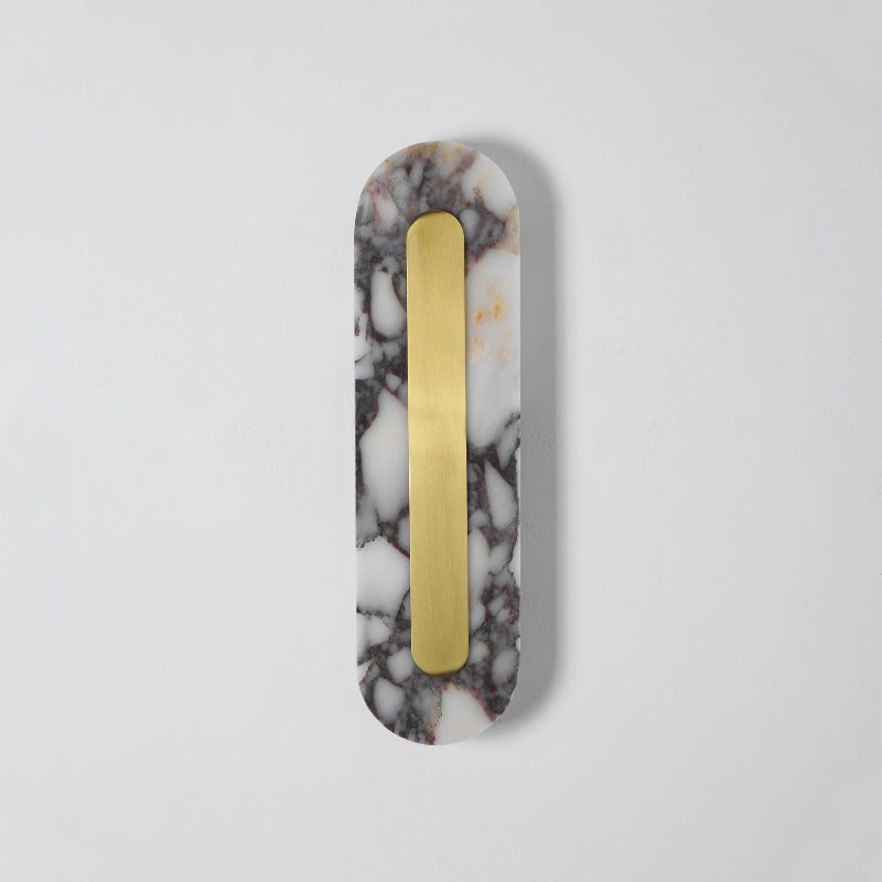 ARDEN LUME ST0032 — L 12cm x H 40cm / ∅ 4.7″ x H 15.7″; Purple & Natural Brass; Warm Light