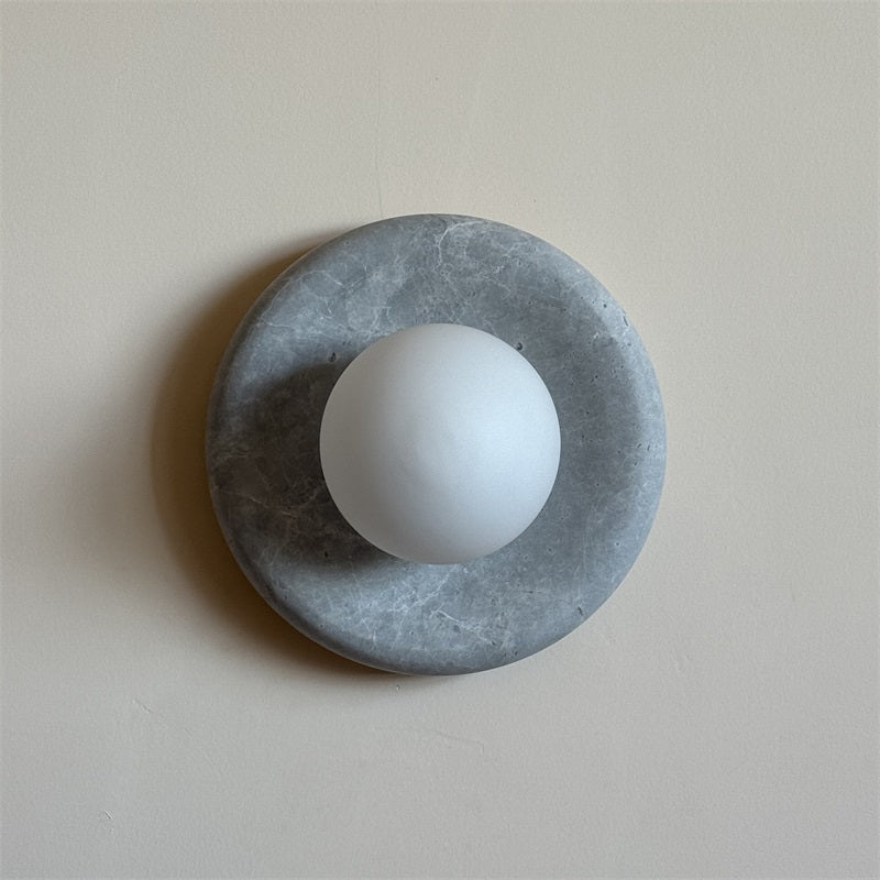 Orli Grey Marble Globe Wall Sconce — AL-ST0035 — product view 2