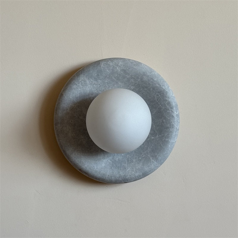 Orli Grey Marble Globe Wall Sconce — D 20cm x H 20cm / ∅ 7.9″ x H 7.9″; Grey B066