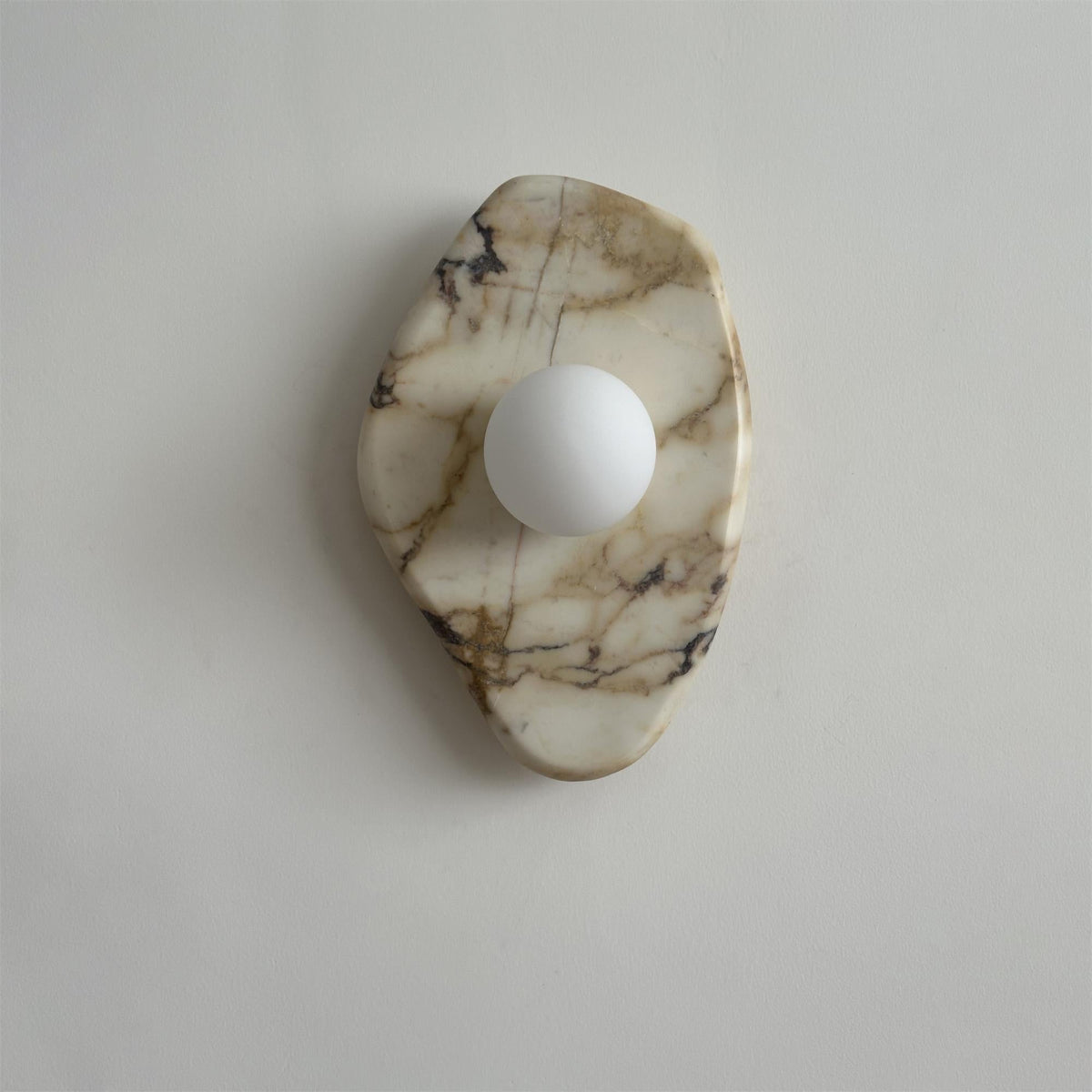 Organic Modern Textured Marble Wall Sconce — D 20cm x W 12cm x H 30cm / ∅ 7.9″ x W 4.7″ x H 11.8; White marble A