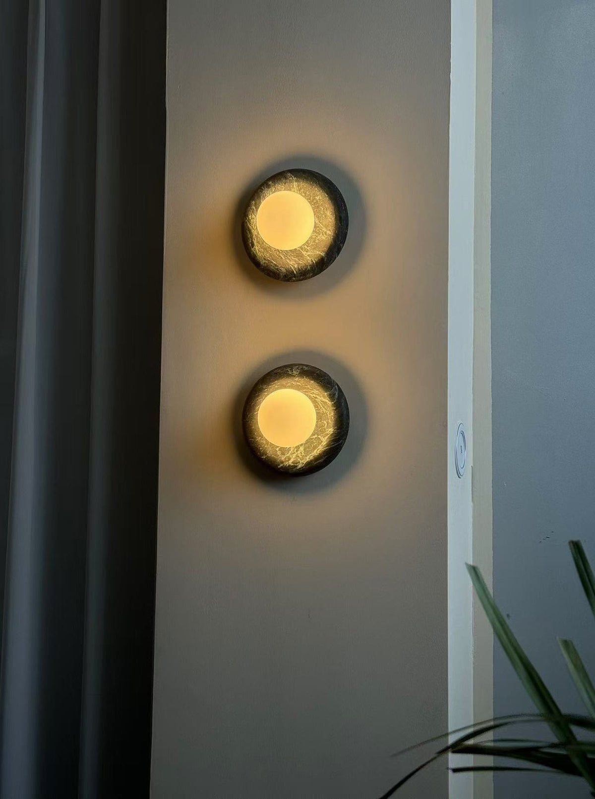 Orli Dark Green Marble Globe Wall Sconce — AL-ST0044 — product view 1
