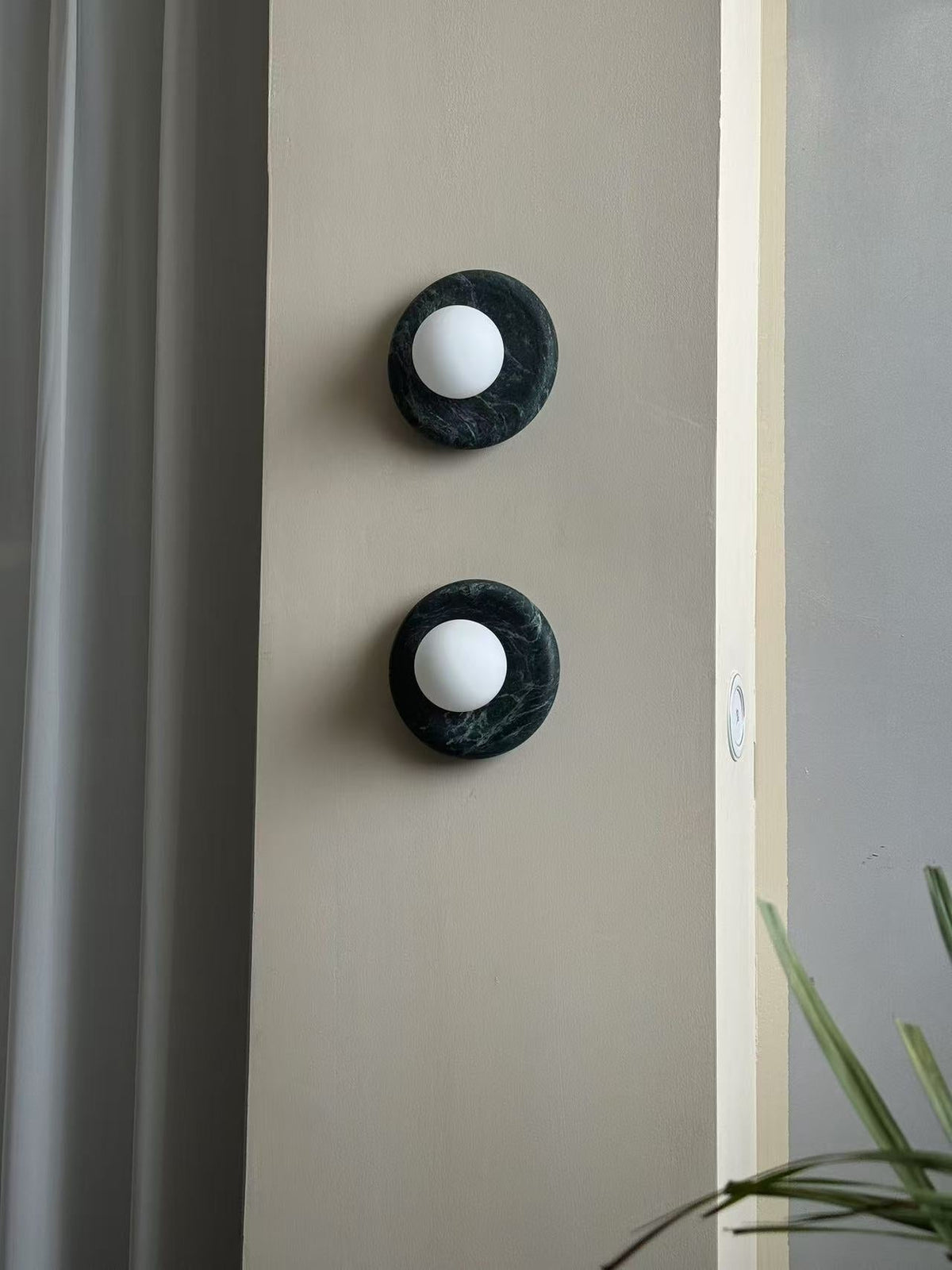 Orli Dark Green Marble Globe Wall Sconce — AL-ST0044 — product view 3