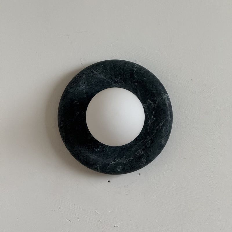 Orli Dark Green Marble Globe Wall Sconce — D 20cm x H 20cm / ∅ 7.9″ x H 7.9″; Dark Green Marble; DH9