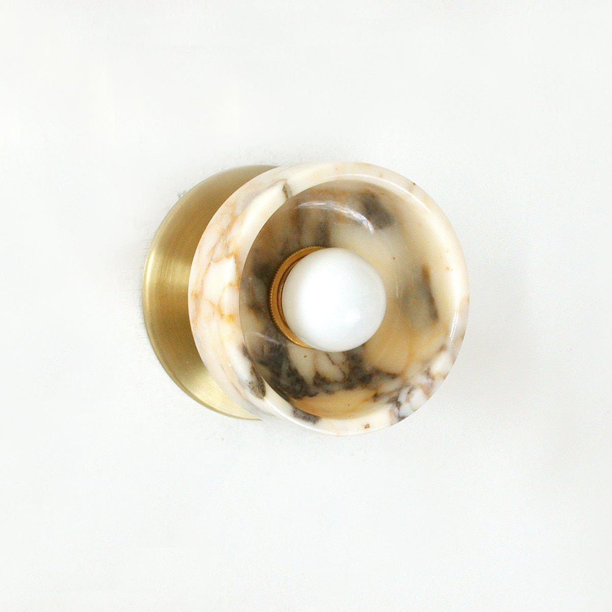 Piedra Marble Wall Sconce with Brass Body — AL-ST0054 — product view 1