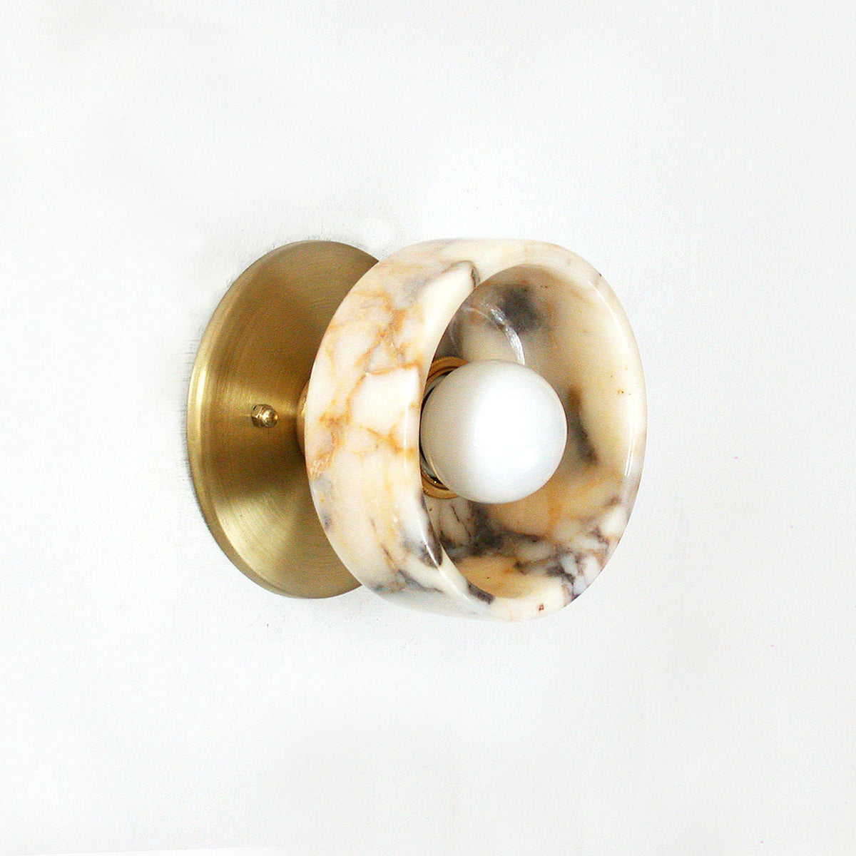 Piedra Marble Wall Sconce with Brass Body — AL-ST0054 — product view 3