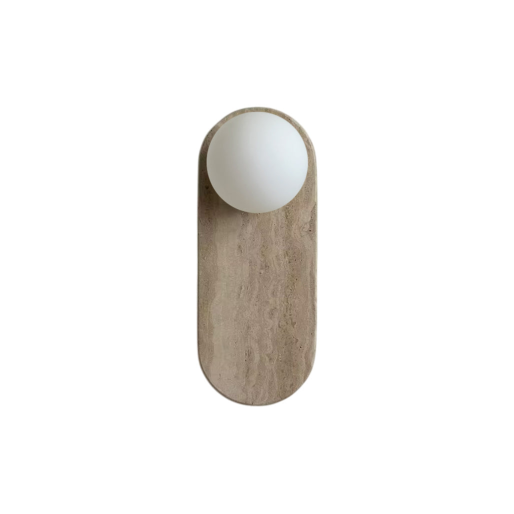 Lucie Japandi Travertine Wall Sconce — AL-ST0059 — product view 2