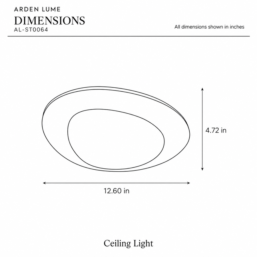 ARDEN LUME AL-ST0064 dimension diagram in inches