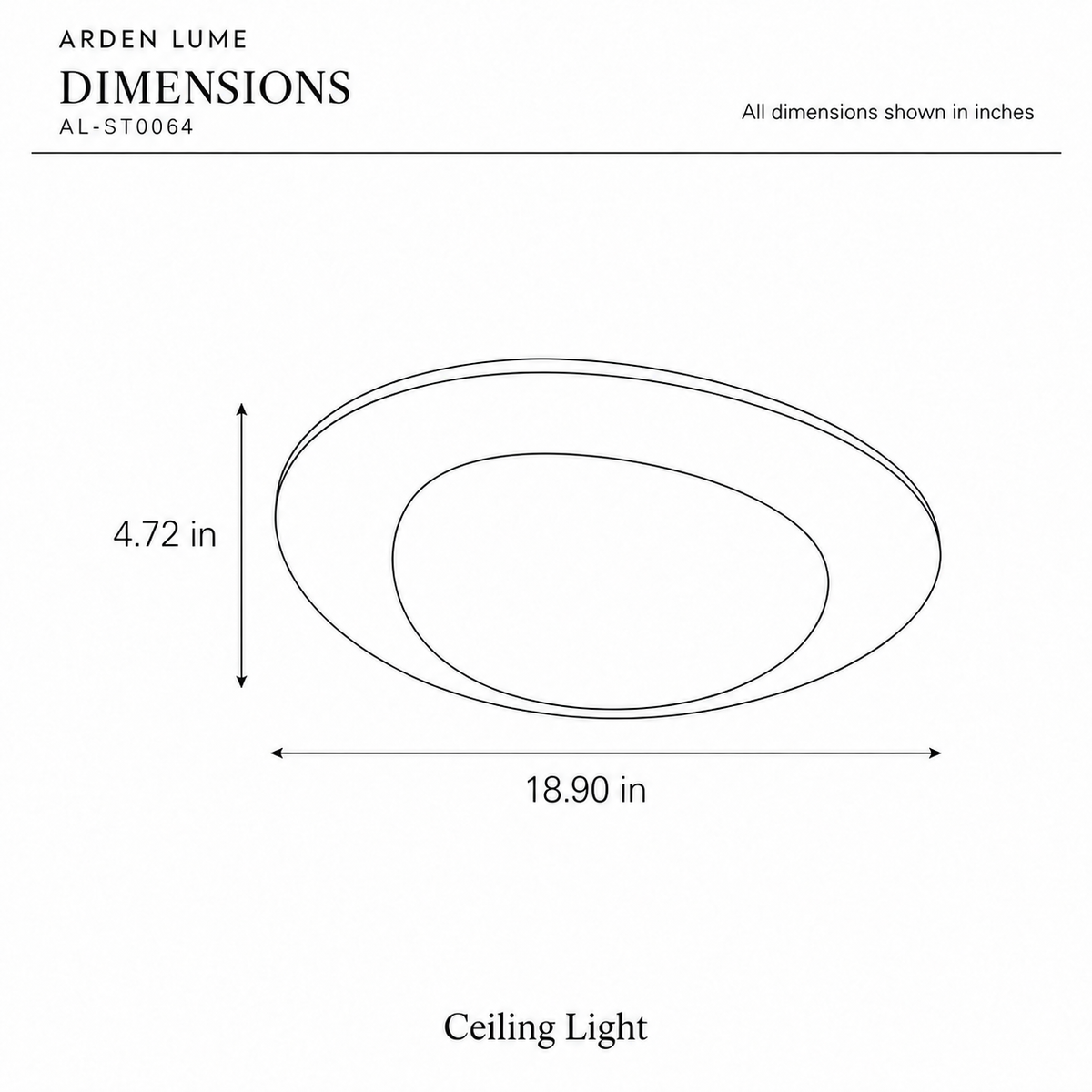 ARDEN LUME AL-ST0064-pdf3 dimension diagram in inches