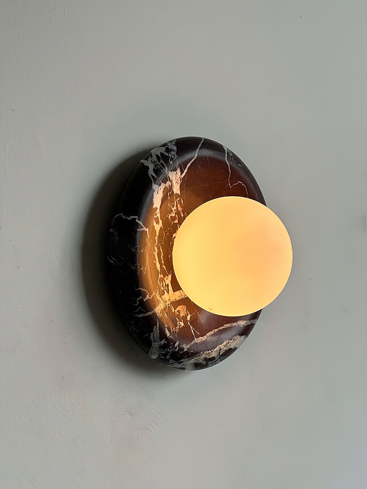 Orli Deep Purple Red Marble Globe Wall Sconce — AL-ST0065 — product view 1