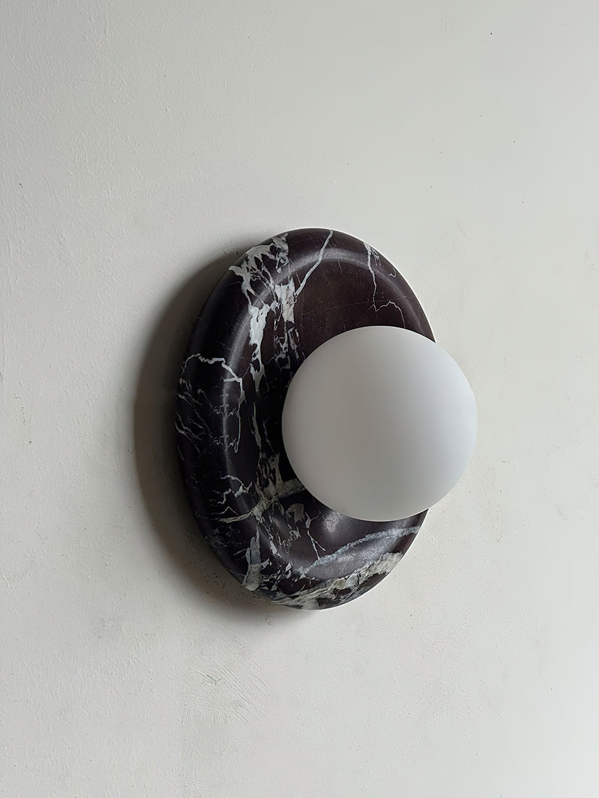 Orli Deep Purple Red Marble Globe Wall Sconce — AL-ST0065 — product view 2