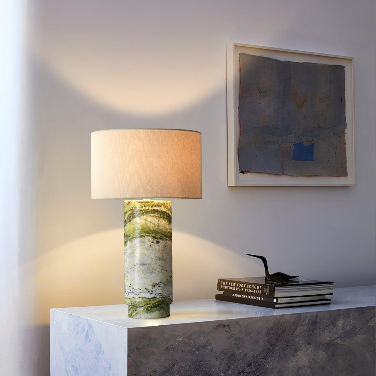 Terra Marble Table Lamp with Fabric Shade — AL-ST0071 — product view 1