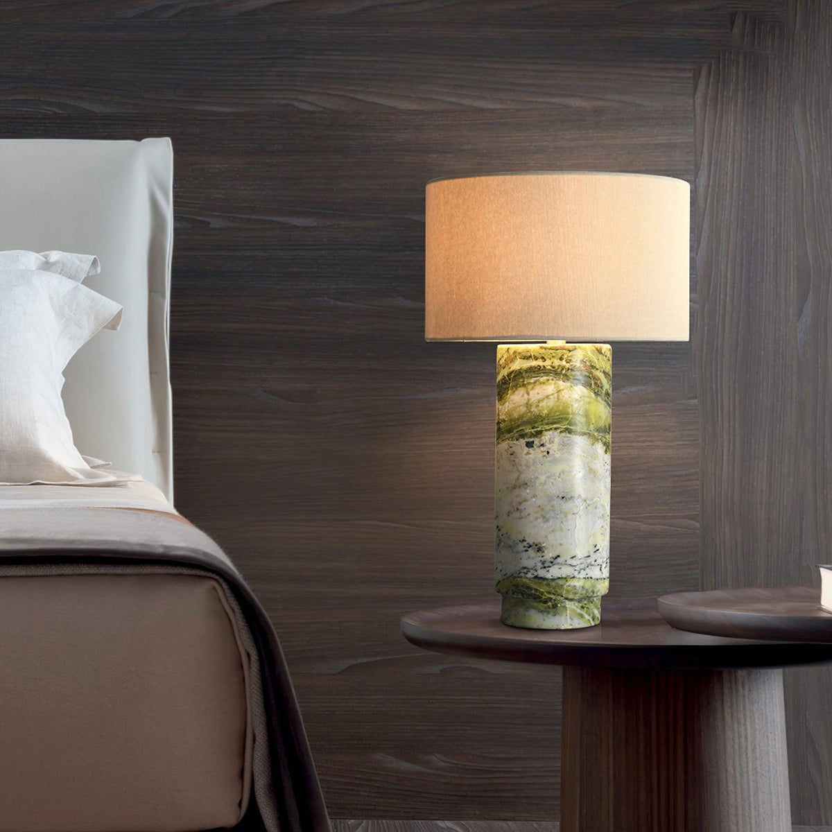 Terra Marble Table Lamp with Fabric Shade — AL-ST0071 — product view 2