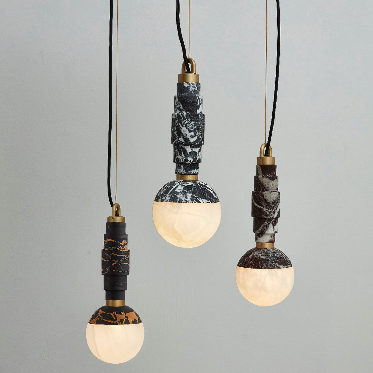 Lunar Art Deco Marble Pendant Light — AL-ST0073 — product view 2