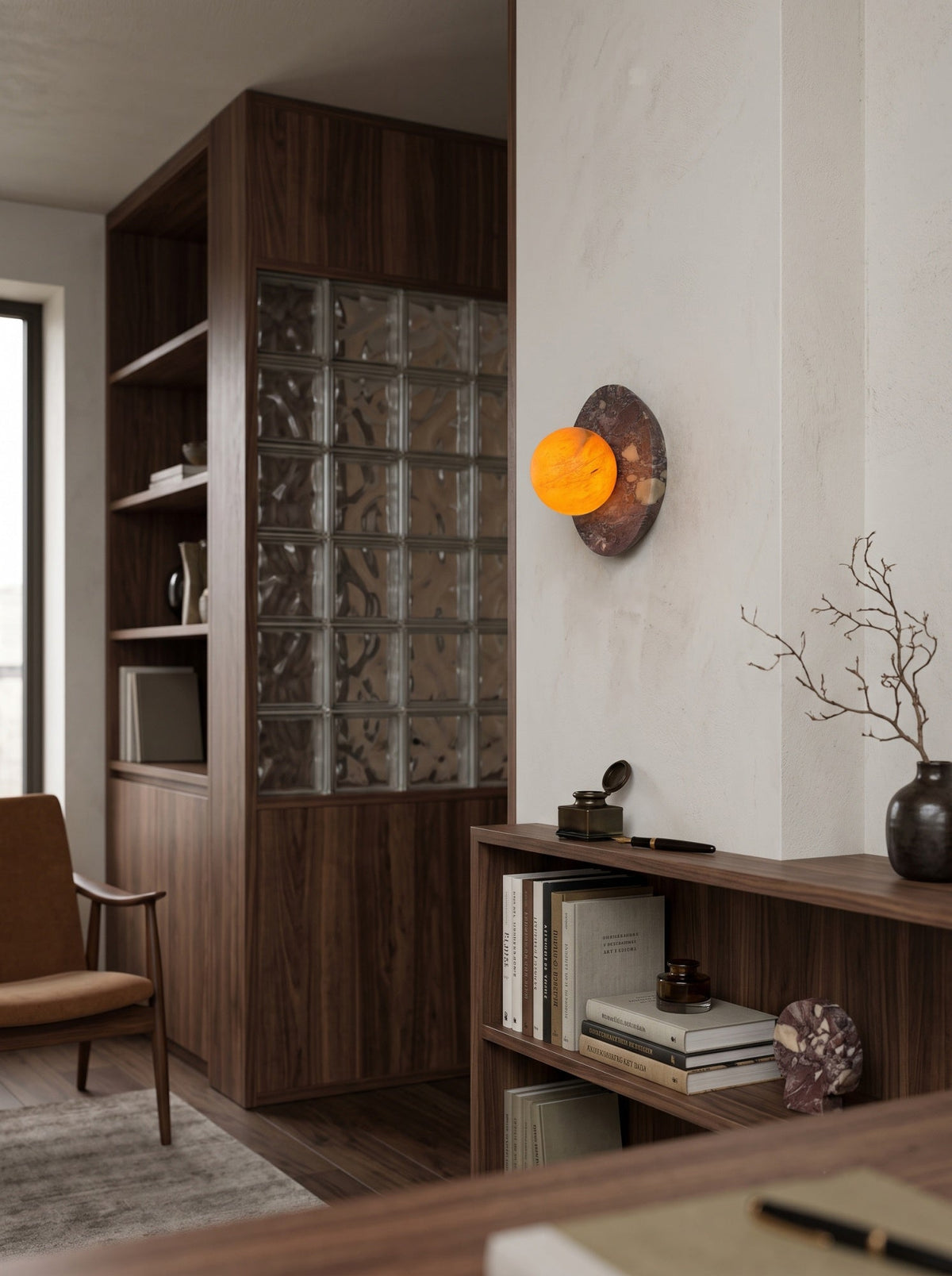 Leora Organic Modern Stone Wall Sconce — AL-ST0074 — product view 1