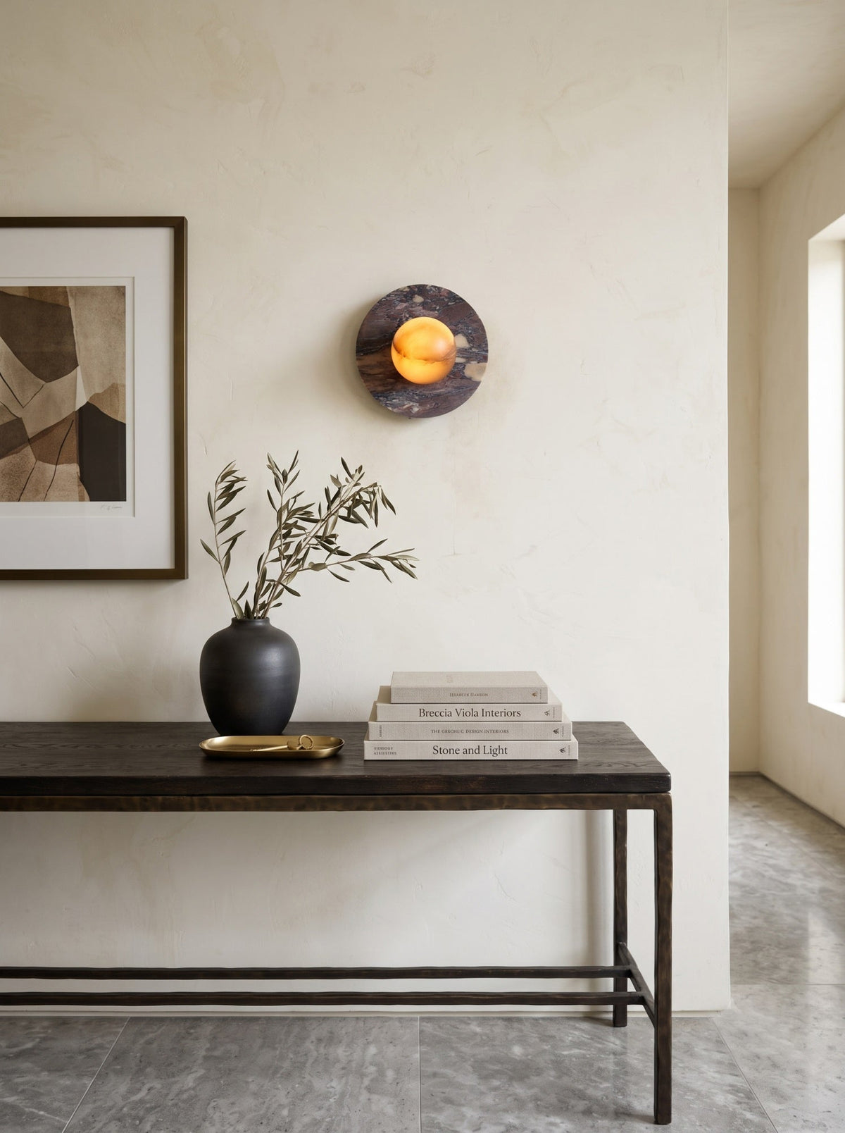 Leora Organic Modern Stone Wall Sconce — AL-ST0074 — product view 2