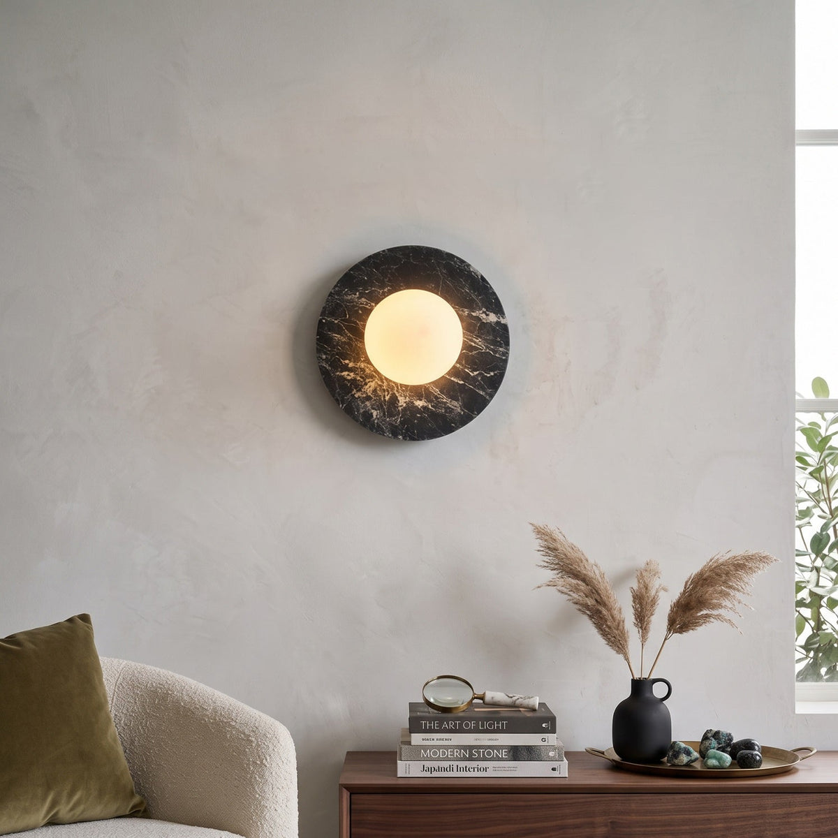 Leora Organic Modern Stone Wall Sconce — AL-ST0074 — product view 3