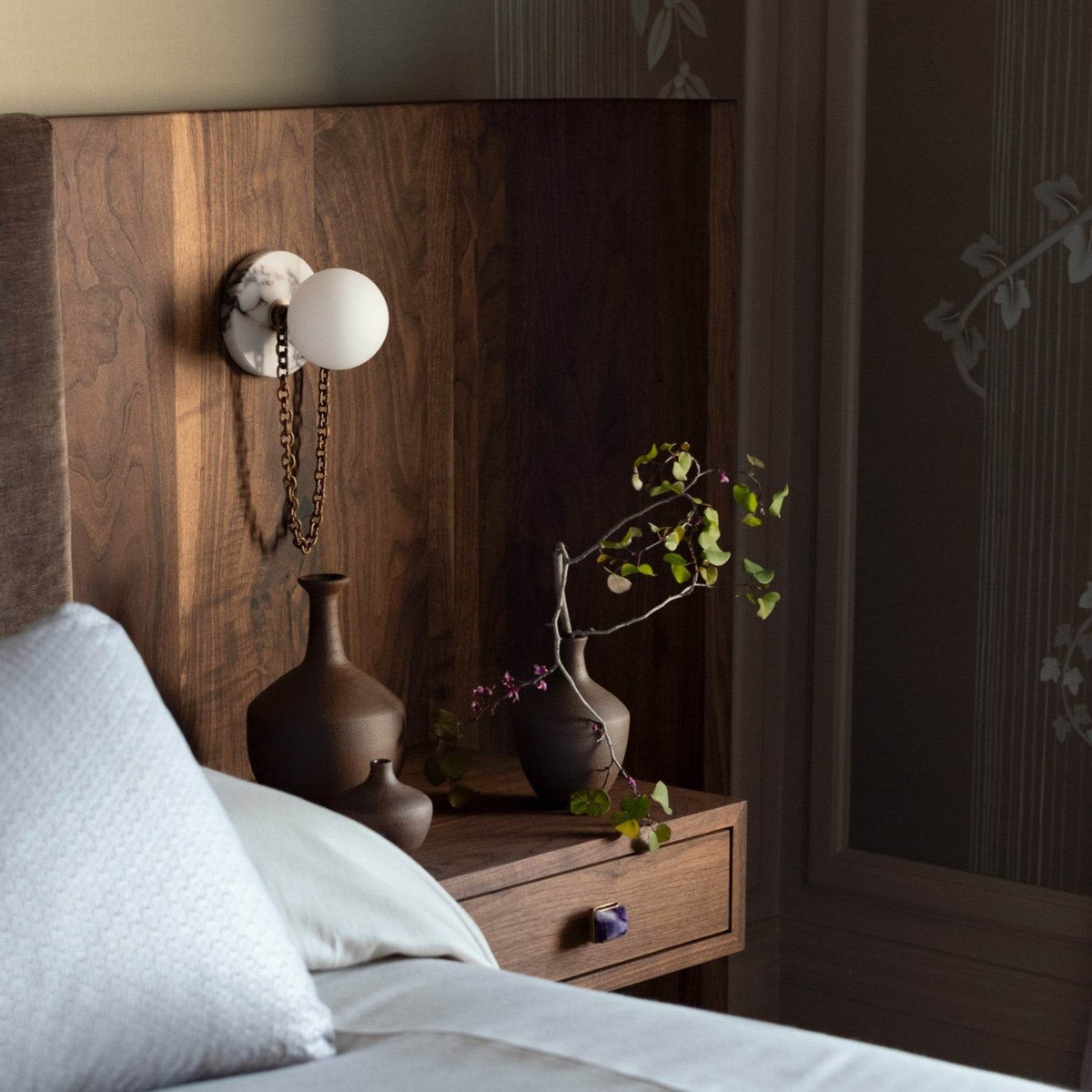 Alla Stone Wall Sconce with Glass Shade — AL-ST0076 — product view 1