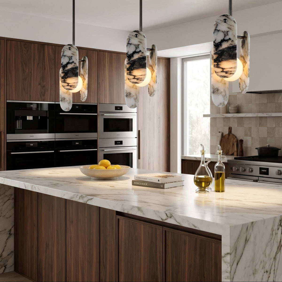 Megalith Marble Globe Pendant Light — AL-ST0077 — product view 1