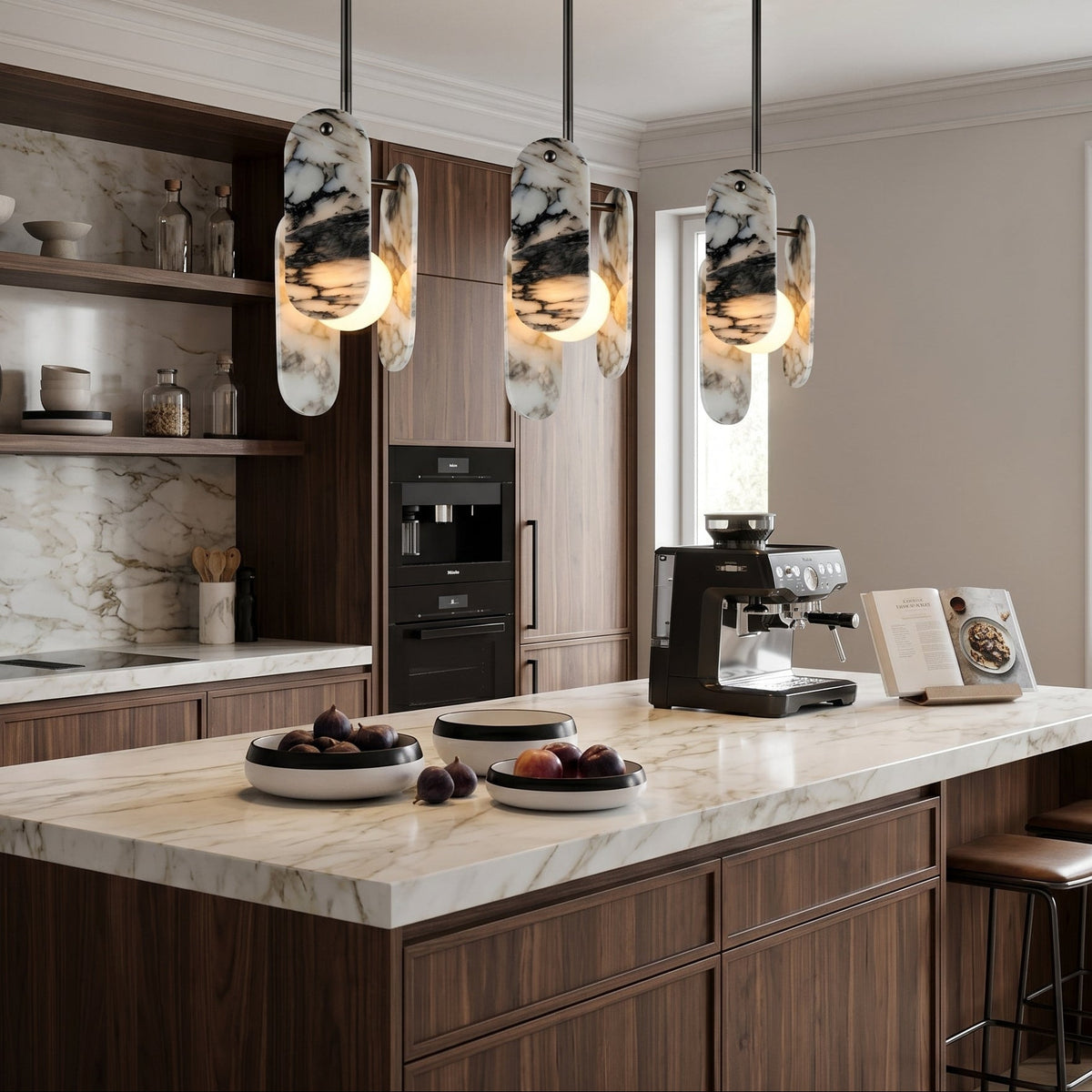 Megalith Marble Globe Pendant Light — AL-ST0077 — product view 3