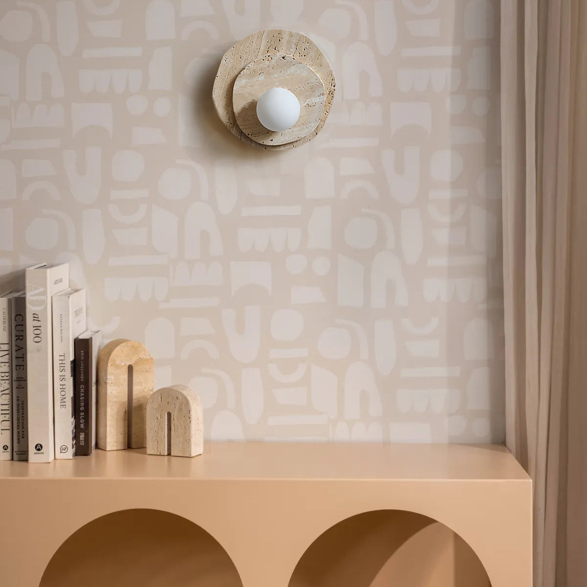 Astr Layered Stone Globe Wall Sconce — AL-ST0085 — product view 1