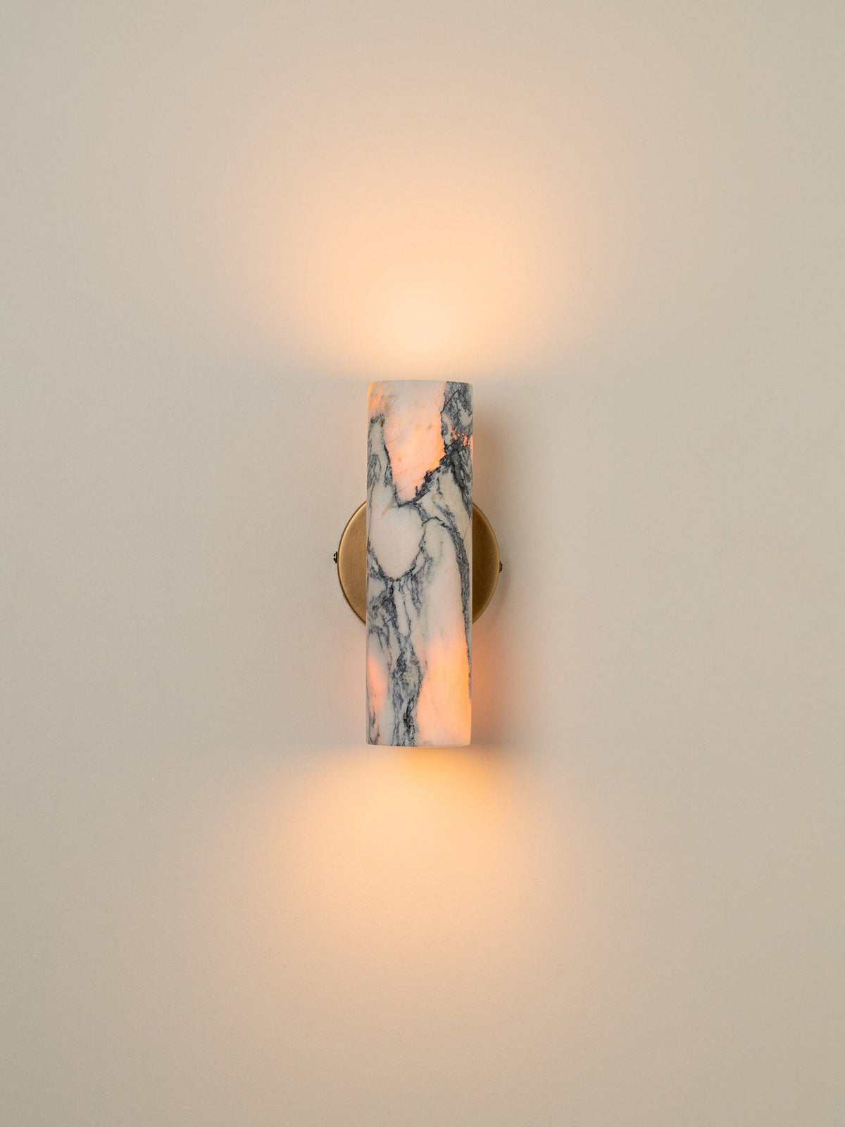 Calla Iron Wall Sconce with Marble Shade — AL-ST0086 — product view 1