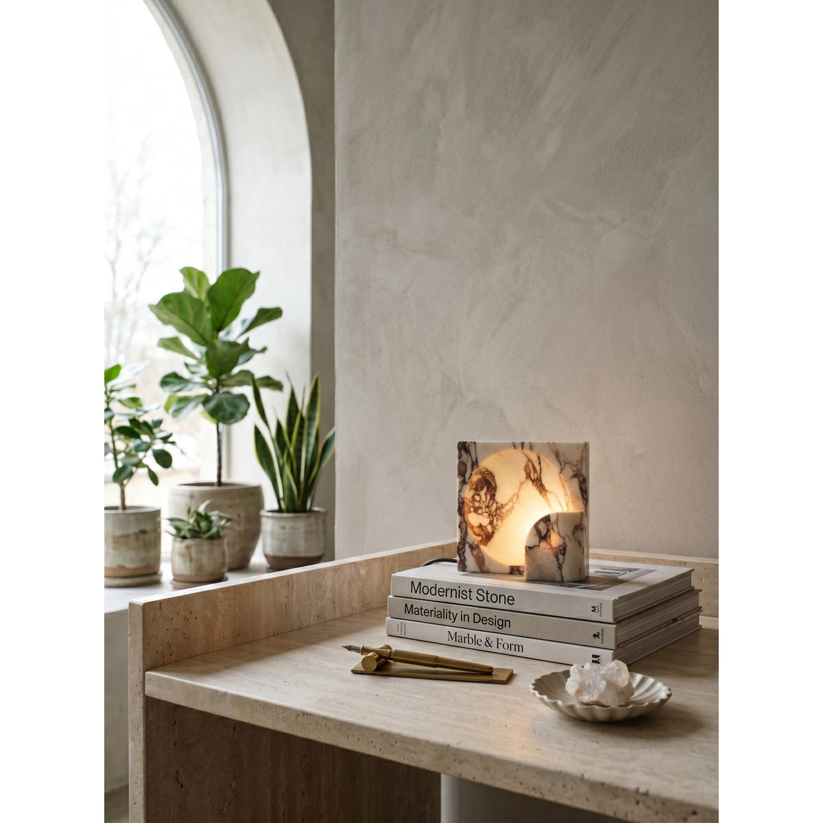 Block Piece Marble LED Table Lamp — AL-ST0087 — product view 2