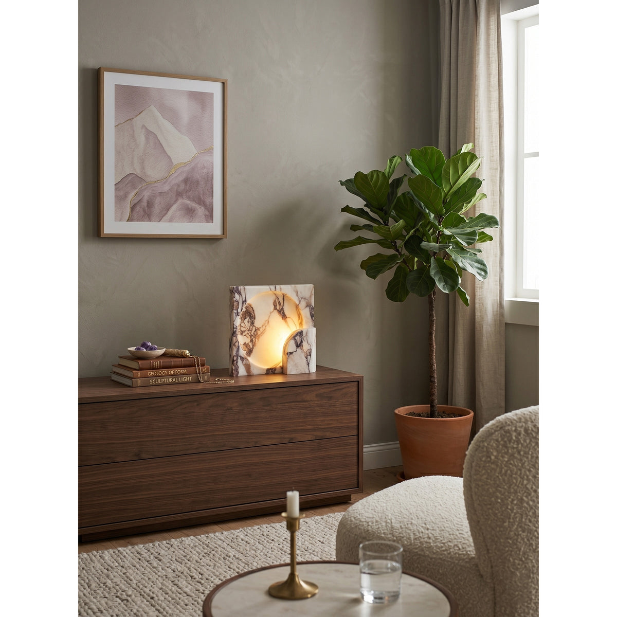 Block Piece Marble LED Table Lamp — AL-ST0087 — product view 3