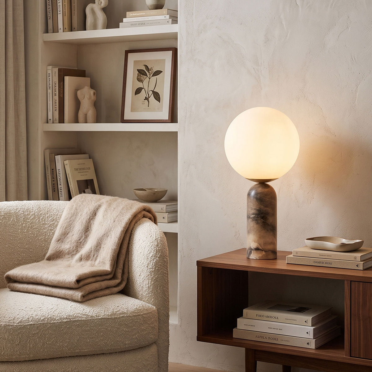 Atlas Marble Globe Table Lamp — AL-ST0095 — product view 2