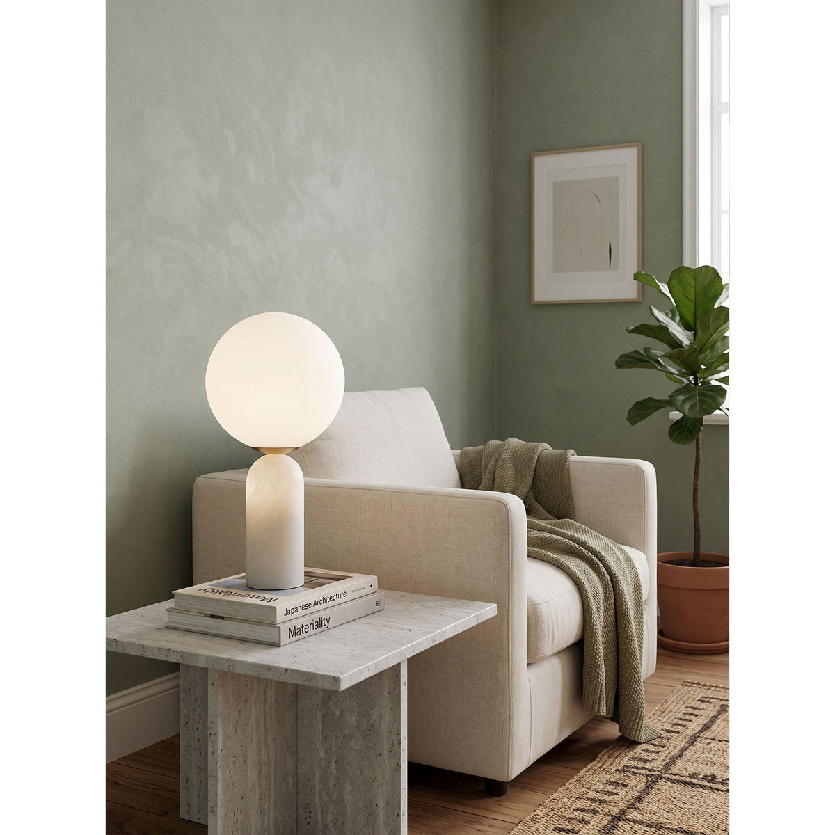 Atlas Marble Globe Table Lamp — AL-ST0095 — product view 3
