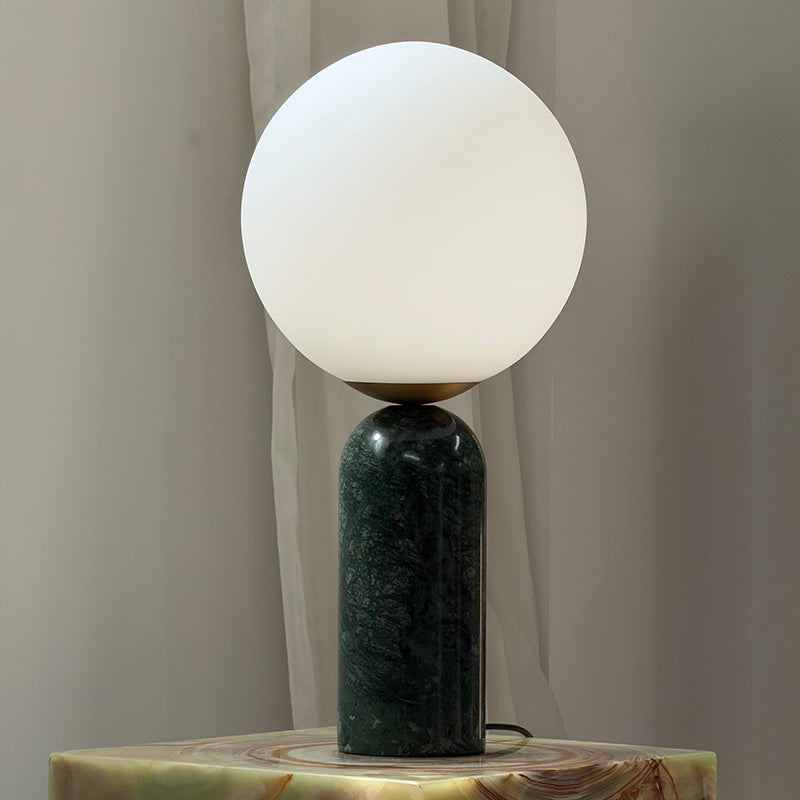 Atlas Marble Globe Table Lamp — D 30cm x H 60cm / ∅ 11.8″ x H 23.6″; Green marble
