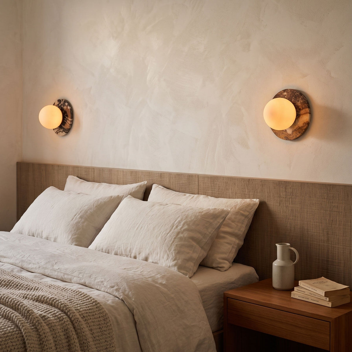 Onyx Krema Globe Wall Sconce — AL-ST0096 — product view 1