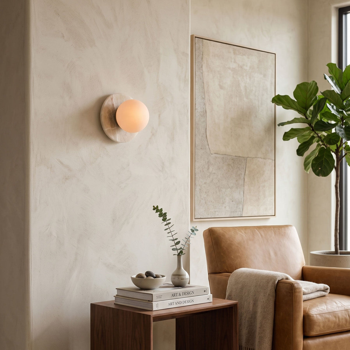 Onyx Krema Globe Wall Sconce — AL-ST0096 — product view 2