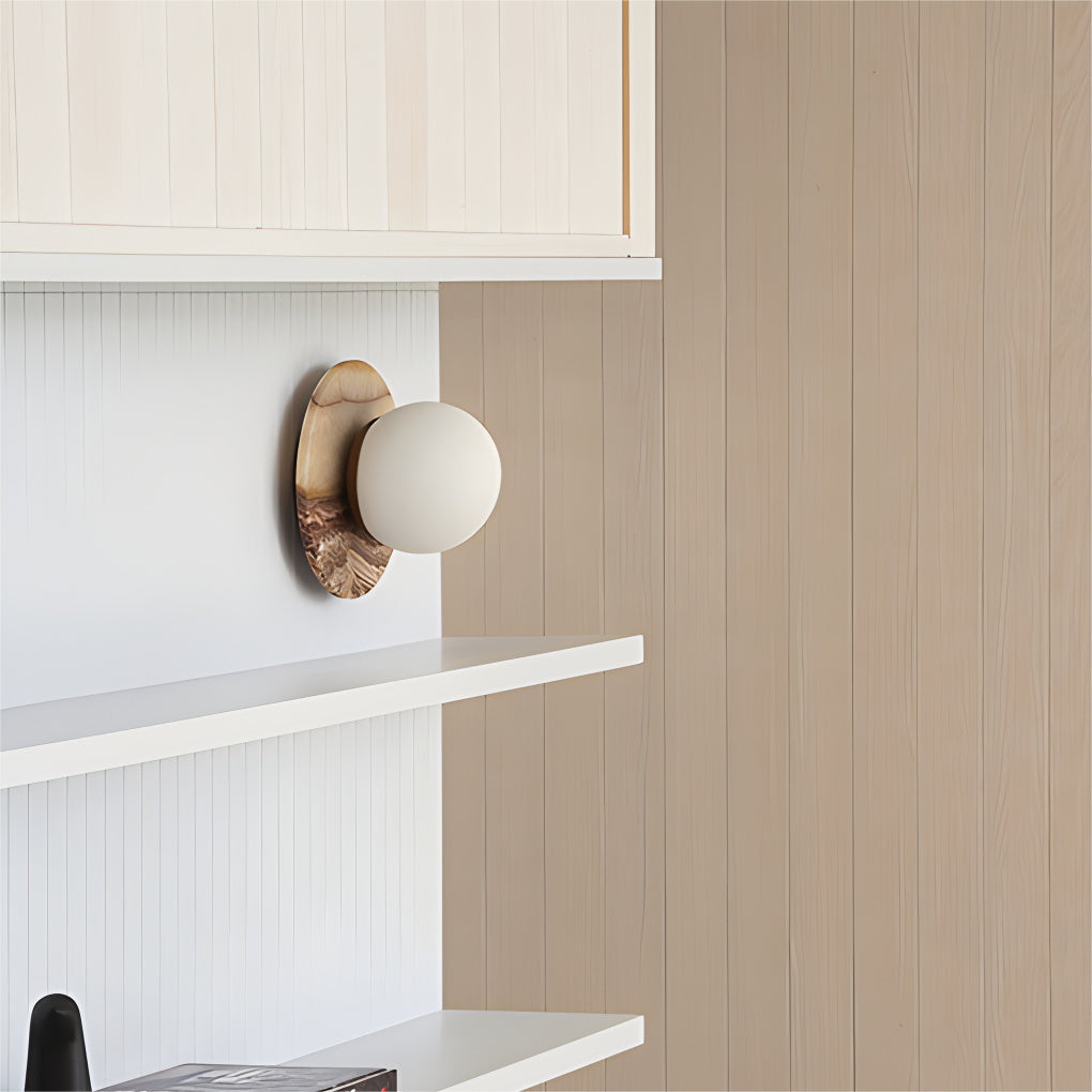 Onyx Krema Globe Wall Sconce — AL-ST0096 — product view 3