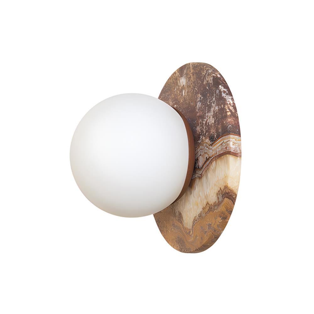 Onyx Krema Globe Wall Sconce — D 20cm x H 20cm / ∅ 7.9″ x H 7.9″; Brown