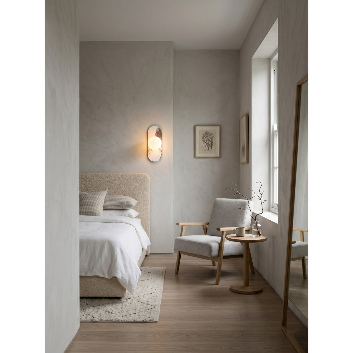 Viola Oval Marble Wall Sconce — AL-ST0099 — product view 3