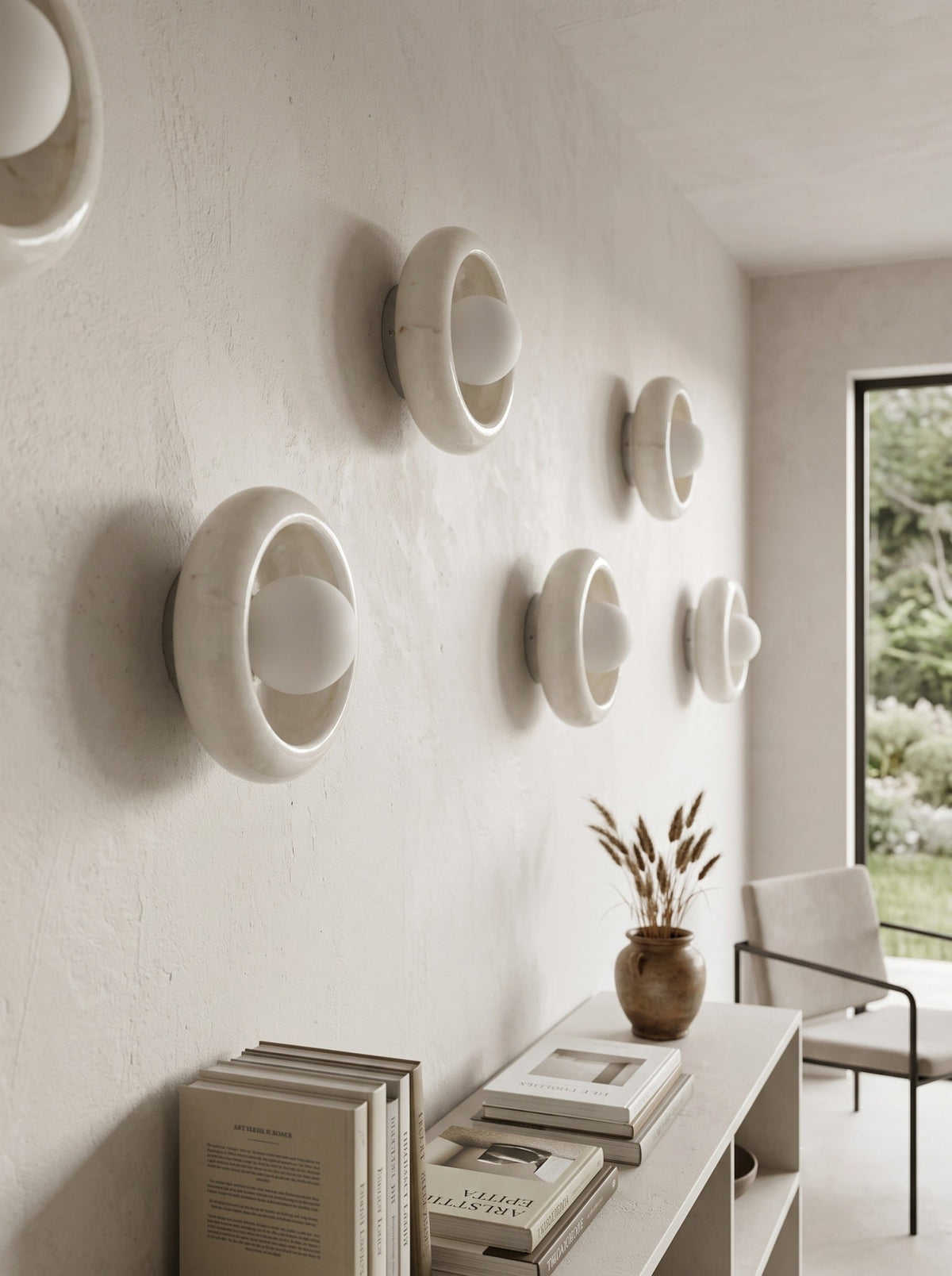 Eclipse Organic Modern Marble Wall Sconce — AL-ST0106 — product view 2