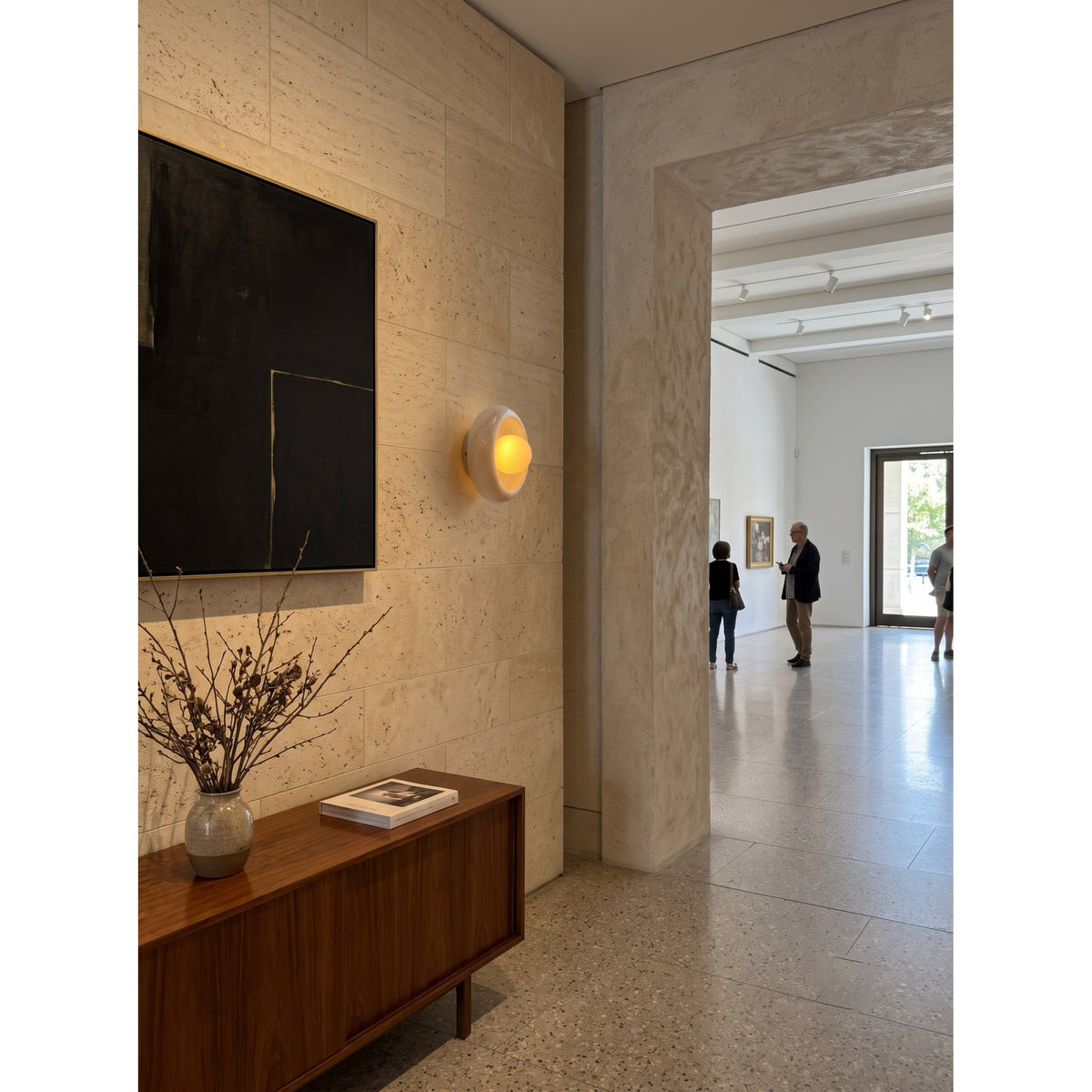 Eclipse Organic Modern Marble Wall Sconce — AL-ST0106 — product view 3