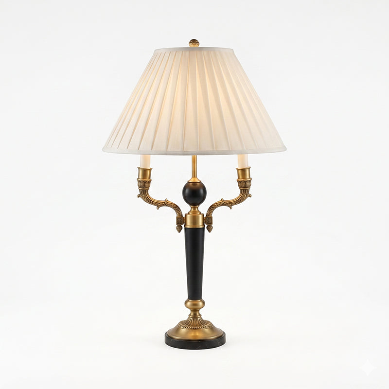 ARDEN LUME ST0110 — D 45cm × H 73 cm / ∅ 17.7″ × H 28.7″; Brass & Black & Beige