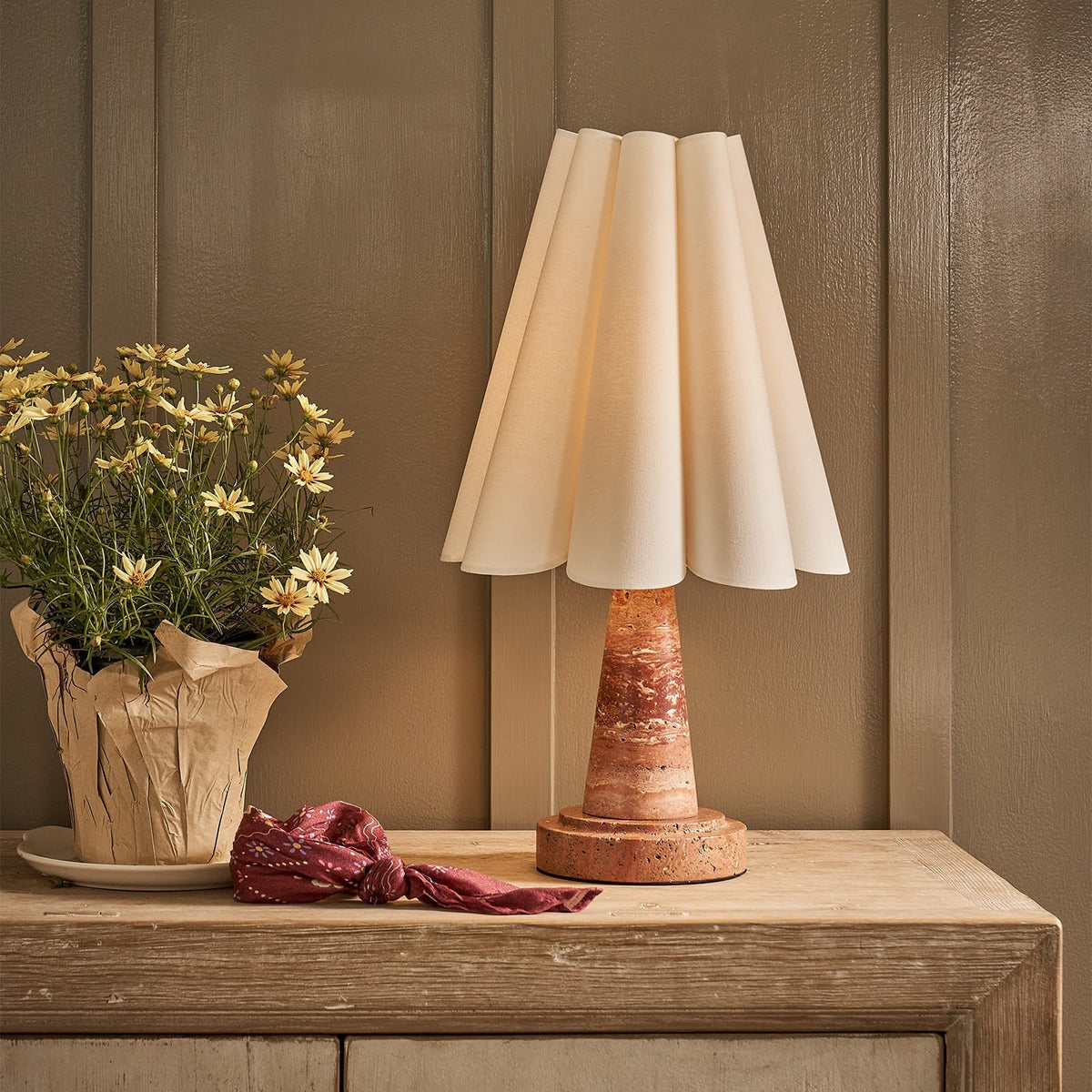 Shadon Traditional Marble Pleated Table Lamp — AL-ST0119 — product view 1