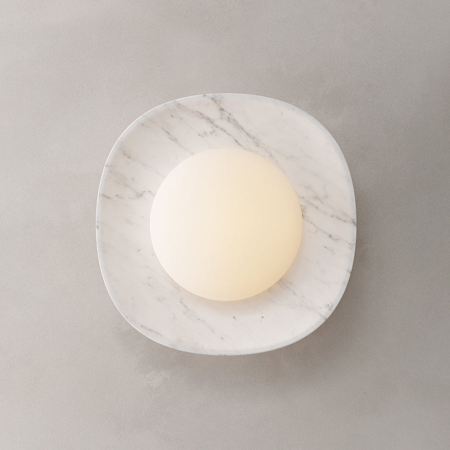 Naga Marble LED Wall Sconce — D 30cm x H 30cm / D 11.8″ x H 11.8″; White
