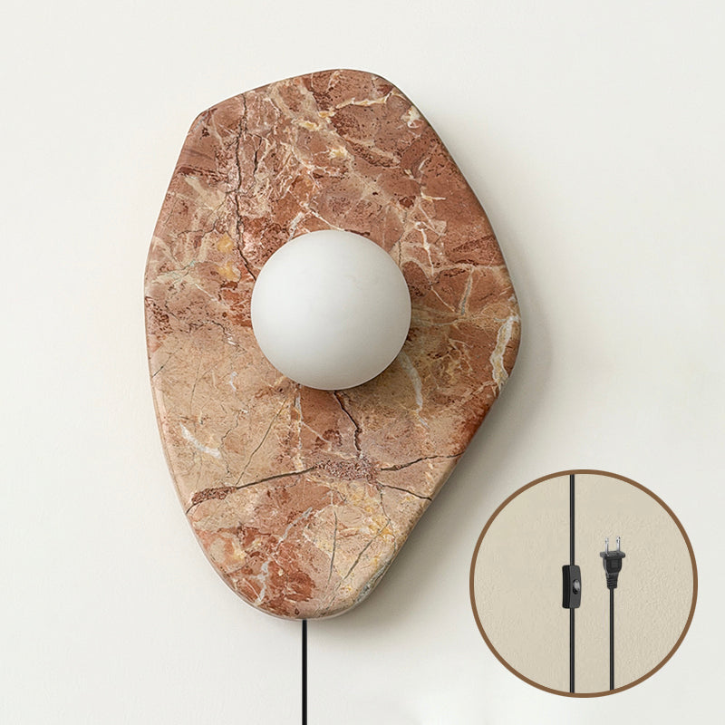 Organic Modern Textured Marble Plug-In Wall Sconce — AL-ST0132 — product view 2