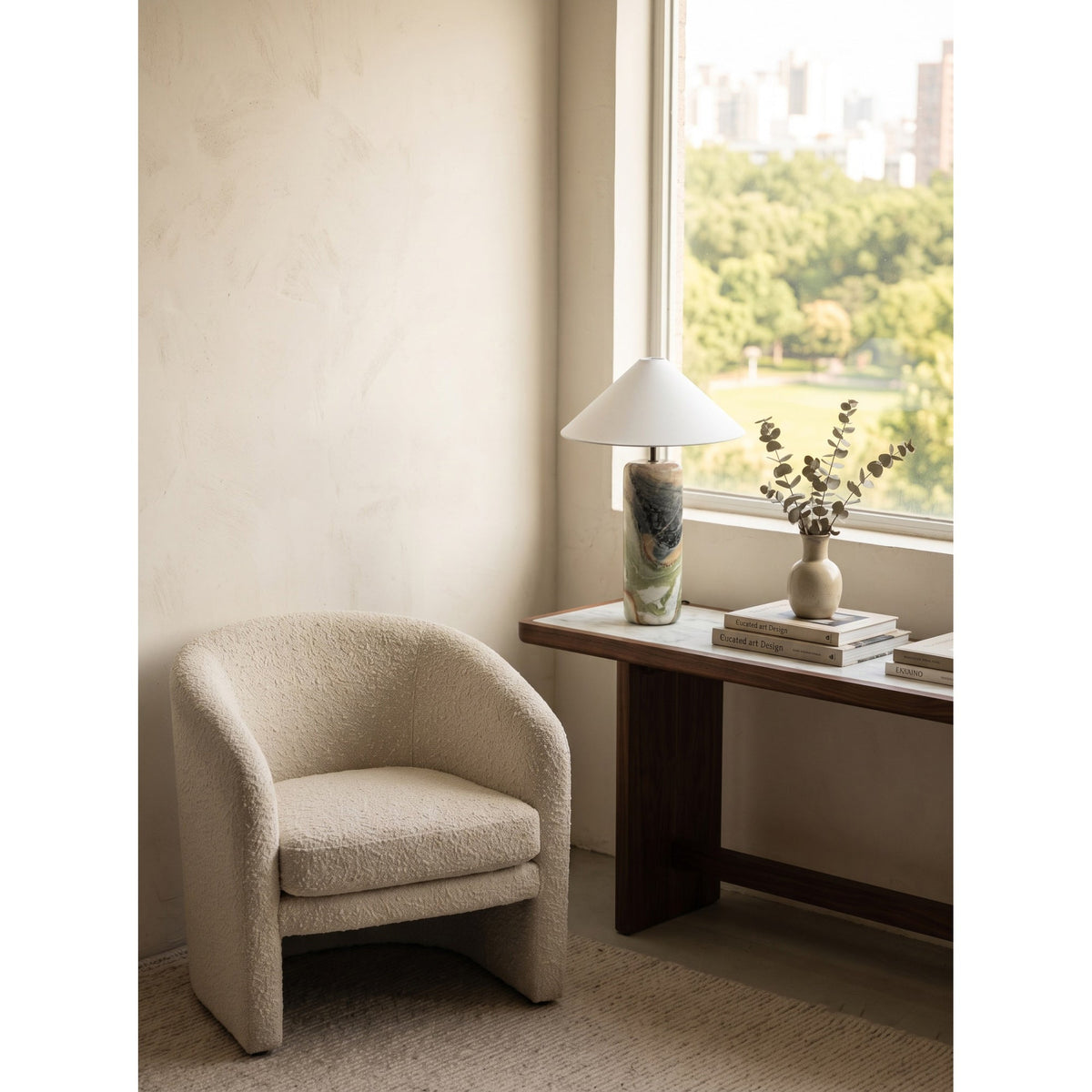 Tall Traditional Floral Marble Table Lamp — AL-ST0136 — product view 2