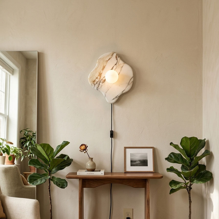 Abnormal Free-Form Marble Globe Wall Sconce — AL-ST0140 — product view 2