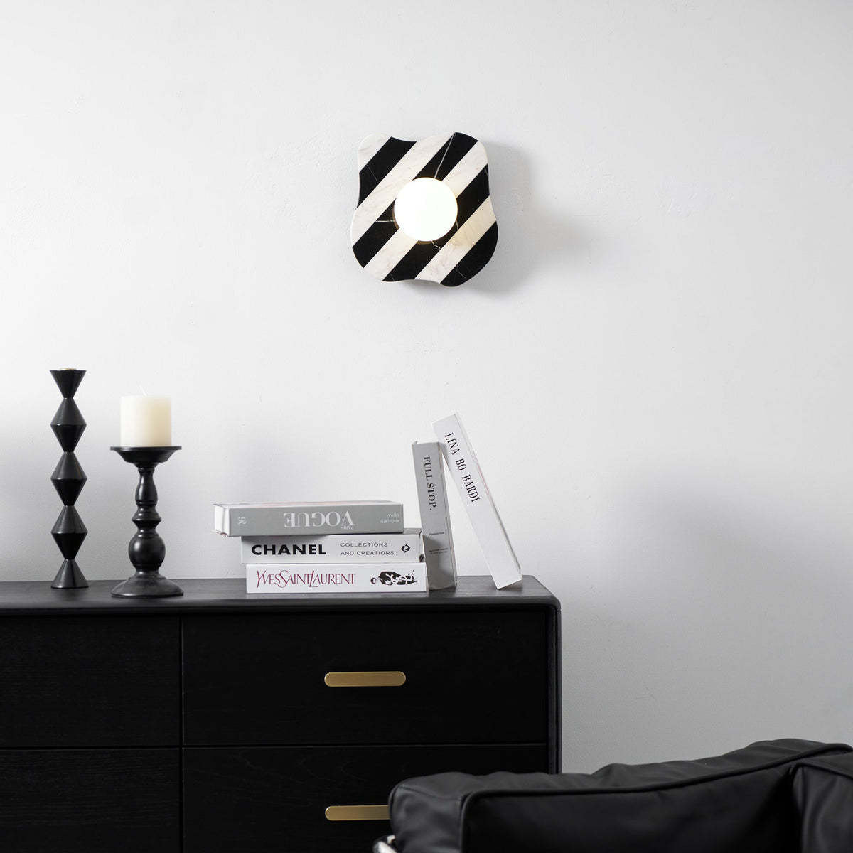 Zebra Minimalist Marble Wall Sconce — AL-ST0141 — product view 1