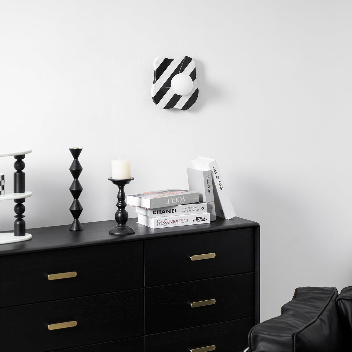 Zebra Minimalist Marble Wall Sconce — AL-ST0141 — product view 2