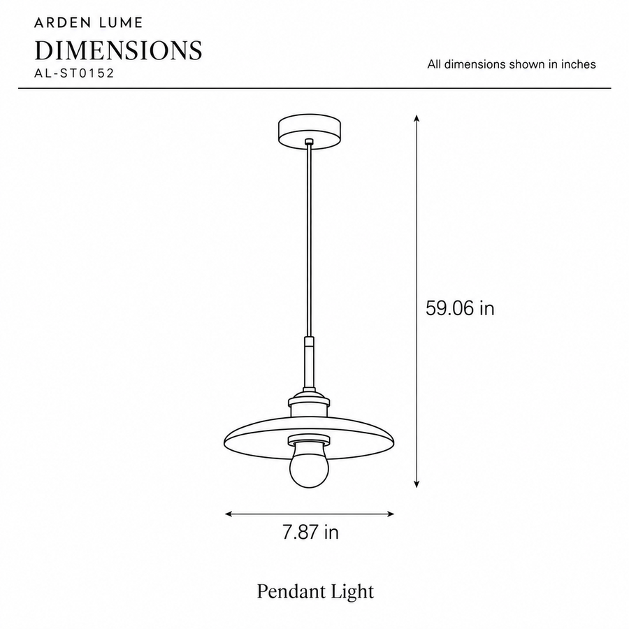ARDEN LUME AL-ST0152 dimension diagram in inches