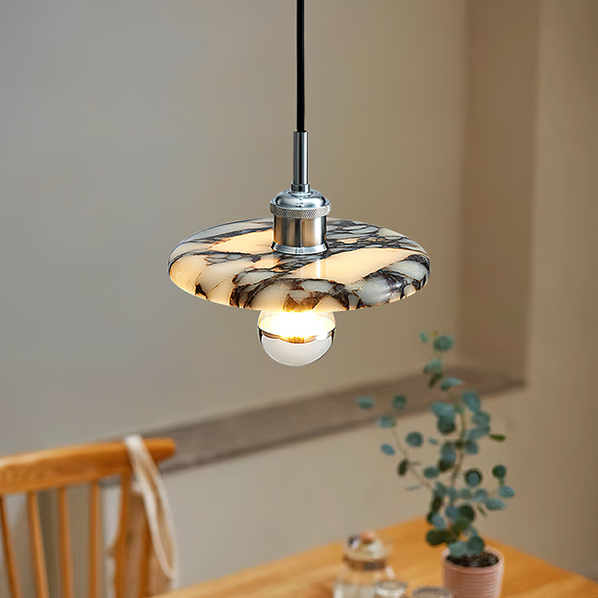 Zat Mid-Century Marble Pendant Light — AL-ST0152 — product view 2