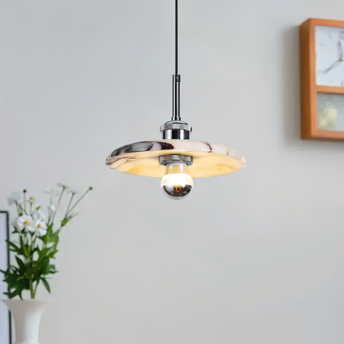 Zat Mid-Century Marble Pendant Light — AL-ST0152 — product view 3