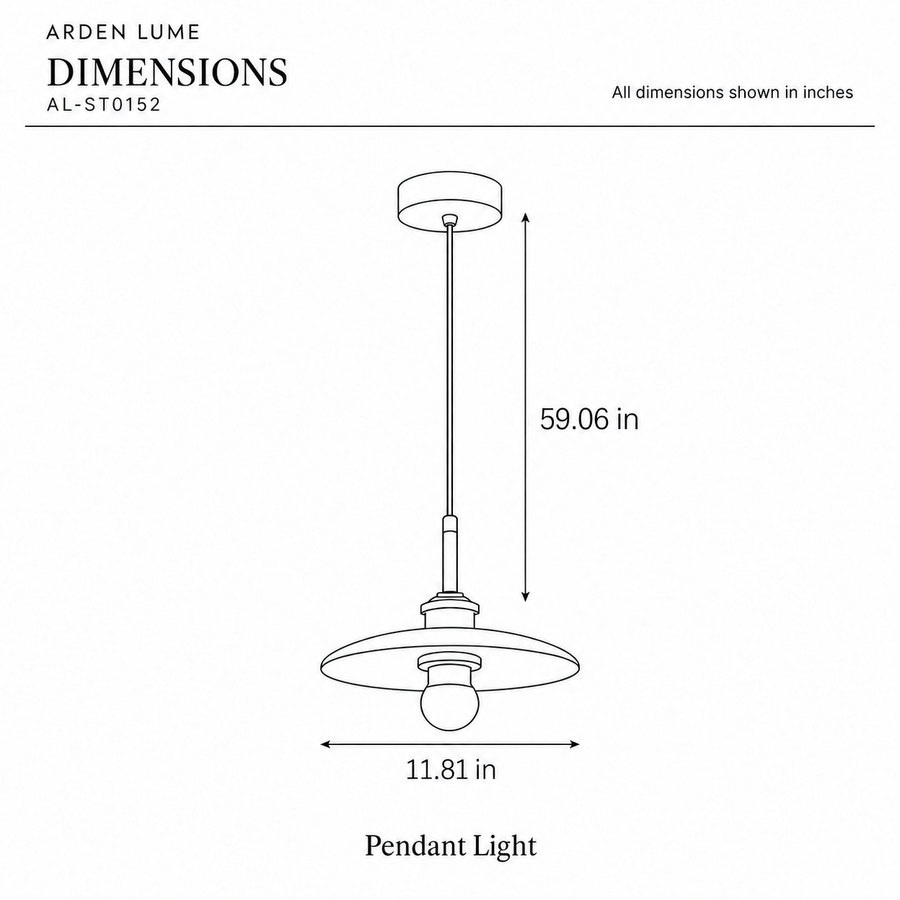 ARDEN LUME AL-ST0152-pdf4 dimension diagram in inches